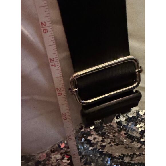 Betsey johnson rainbow sequin pink leather kitsch pocketbook satchel bag purse - Picture 6 of 6